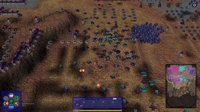 Сражение по сети против про-игроков в стратегии Warzone 2100, 26.4.27