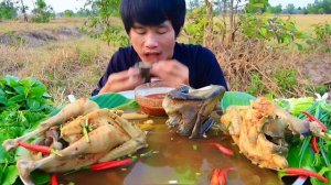 #MUKBANG Черная курица с соусом из морепродуктов и свежими овощами!🥬 ASMR ЕДА НА КАМЕРУ ОБЖОР ОБЕД