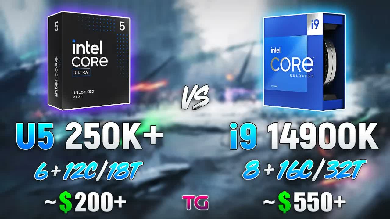 Core Ultra 5 250K Plus Vs I9 14900K | 11 игр | RTX 5090 | 1080p