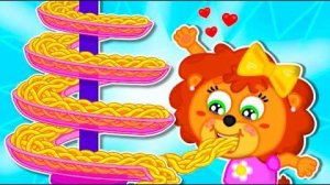 Маша и Леопольд. Спагетти на горке - Мультик для детей - Lion Family на русском