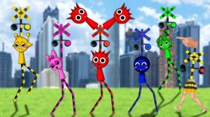 Железнодорожная Суперсемейка Спрунки в виде анимационного мема