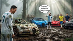 НОВАЯ МАШИНА РОНАЛДО!! МЕССИ ЗАВИДУЕТ РОНАЛДО, ПОЭТОМУ ОН РЕШИЛ ПОМЫТЬ И ПОЧИНИТЬ БУГАТТИ ШИРОН!