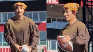 Тэхён играет в футбол с Арми на проверке звука BTS перед концертом в Тампе: день 2