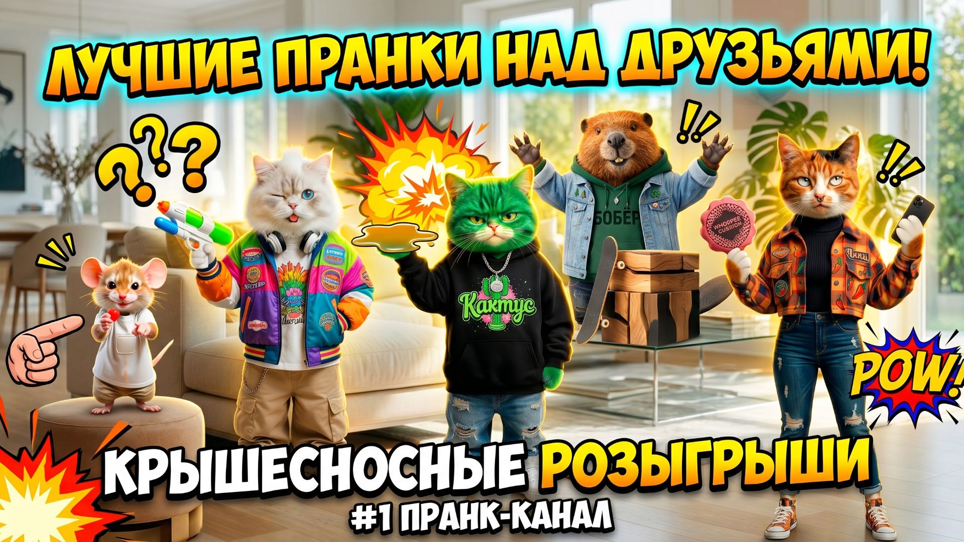 ТОП-4 ПРАНКА и жизы над друзьями, которые вышли из-под контроля! 🤣 Кактус и  Кисляк приколы