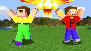 НУБ И ПРО УБЕГАЮТ ОТ ЯДЕРНОГО ВЗРЫВА В МАЙНКРАФТ! НУБ И ПРО  ТЕСТЯТ НОВЫЕ ТНТ В МАЙНКРАФТ!