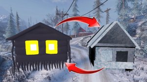Идеальная трансформация замерзшего дома в домоголового монстра-людоеда