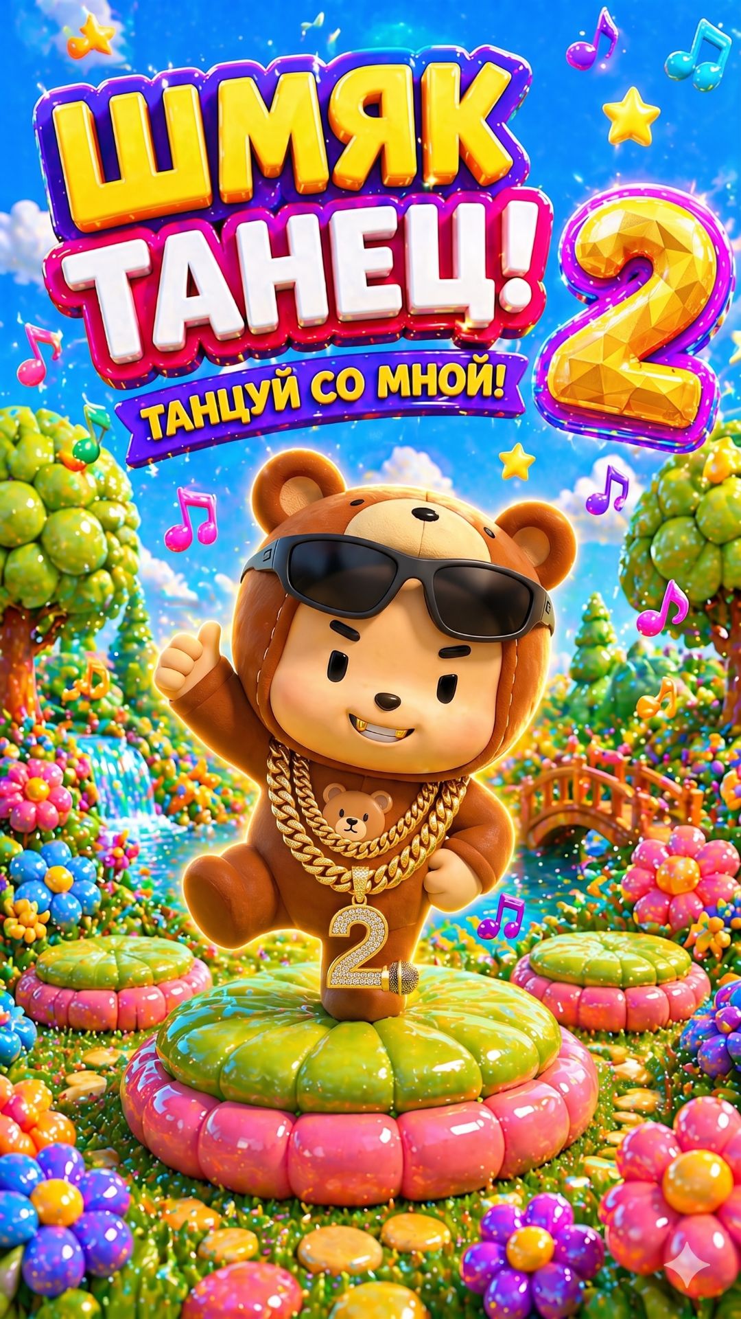 Бруно в цепях танцует брейк данс