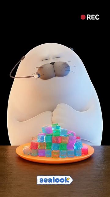 ASMR ICE Mukbang from Foodie Seal 🧊 #shorts