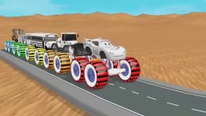 Машинки для детей и малышей. Яркий мультик. Подбираем колеса на машины.