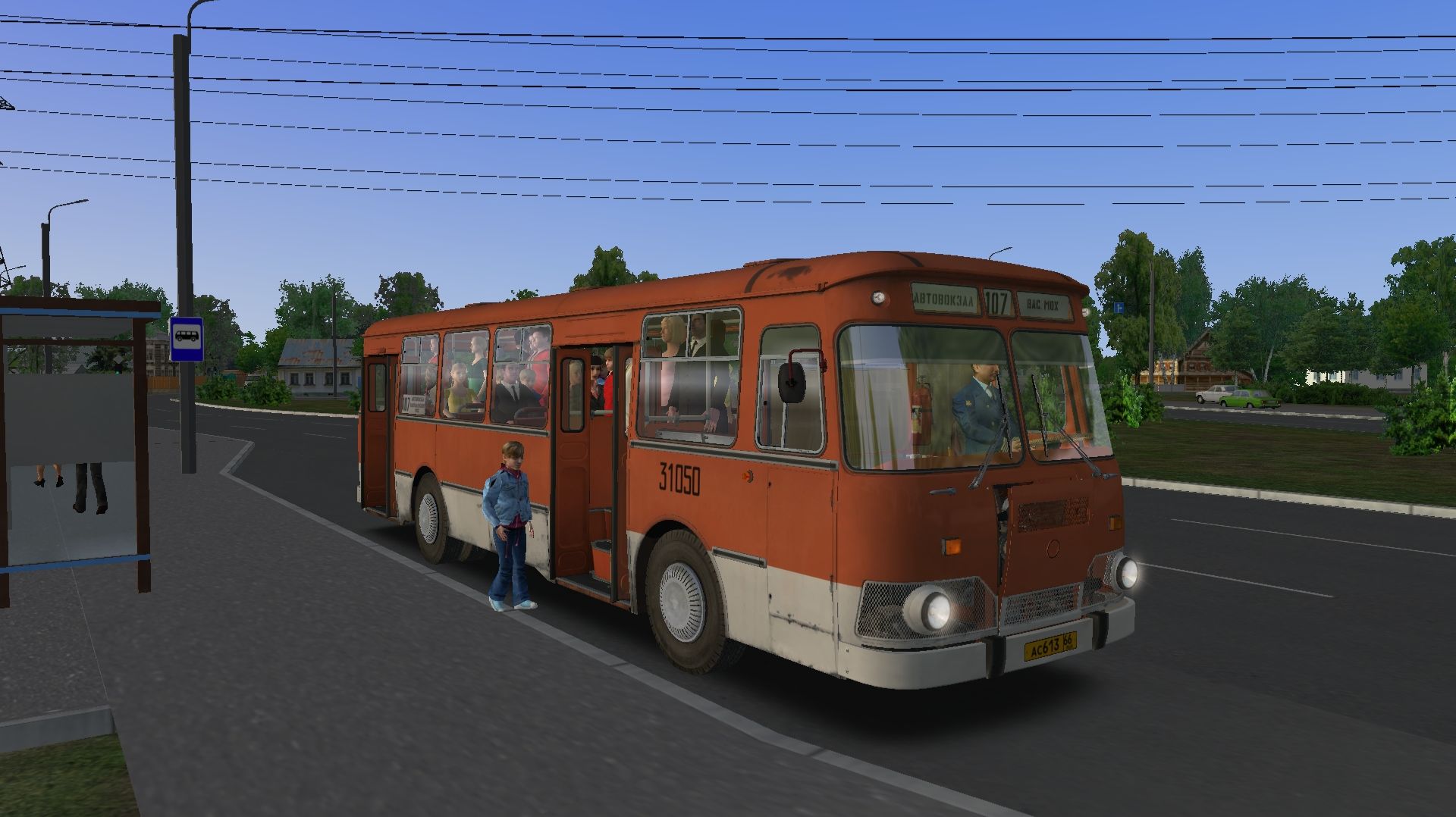 Поездка на ЛиАЗ-677МБ по маршруту №107 по карте Тверь 3.0