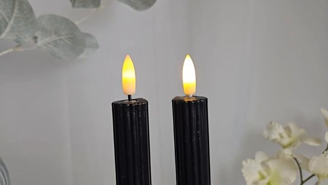 Набор восковых столовых свечей СЭМПЛИО, чёрный, 'натуральный фитилёк', 25 см, 2 шт., AWL100710