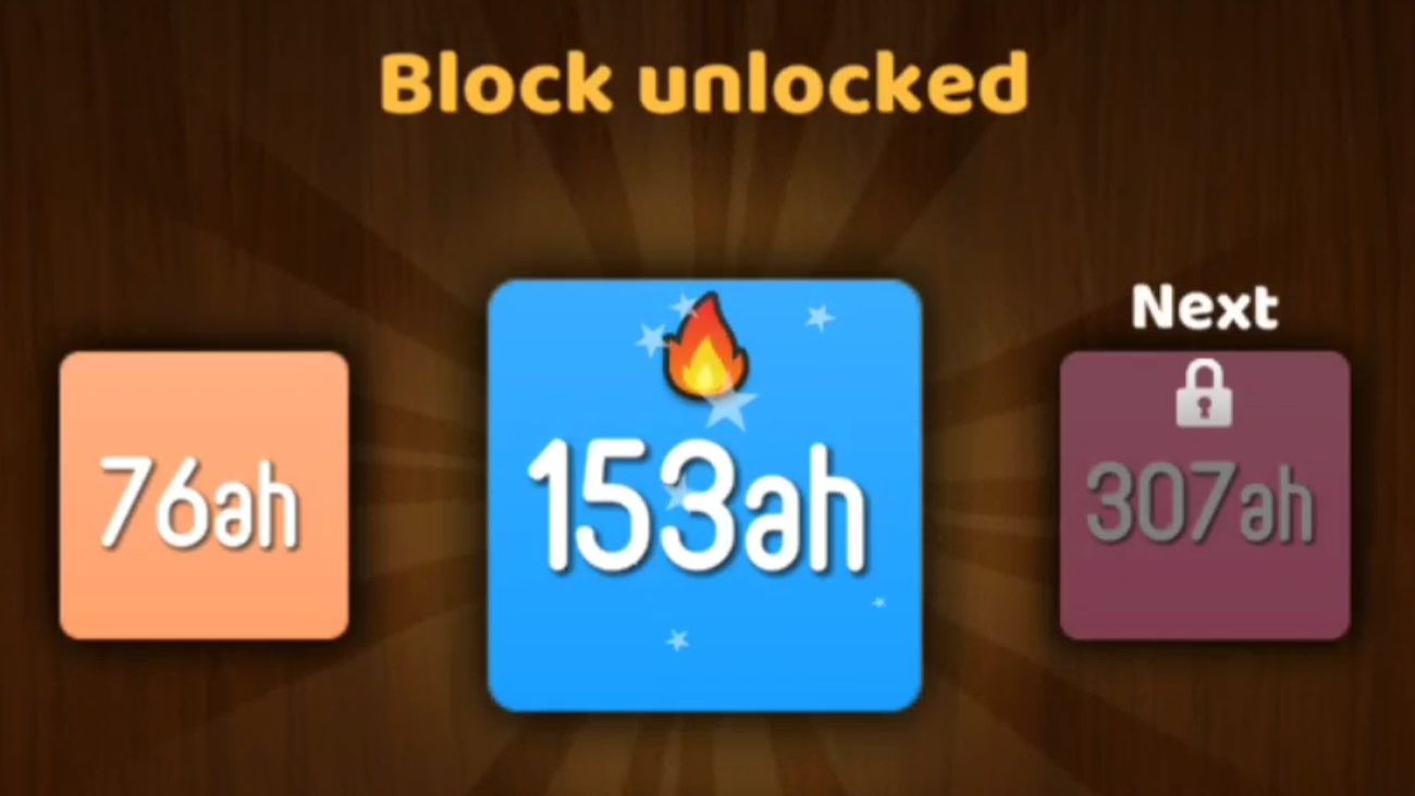 NumBlocks (38ah → 76ah → 153ah)