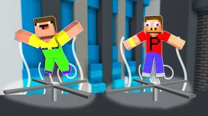 НУБ И ПРО ПАРКУРЯТ ПО ВЕНТИЛЯТОРАМ В МАЙНКРАФТ ПАРКУР! НУБ И ТРОЛЛИНГ ПАРКУР ЛОВУШКА В MINECRAFT!