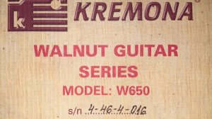 Гитара Kremona W650 - Felicita ( AI Bano, Romina Power )