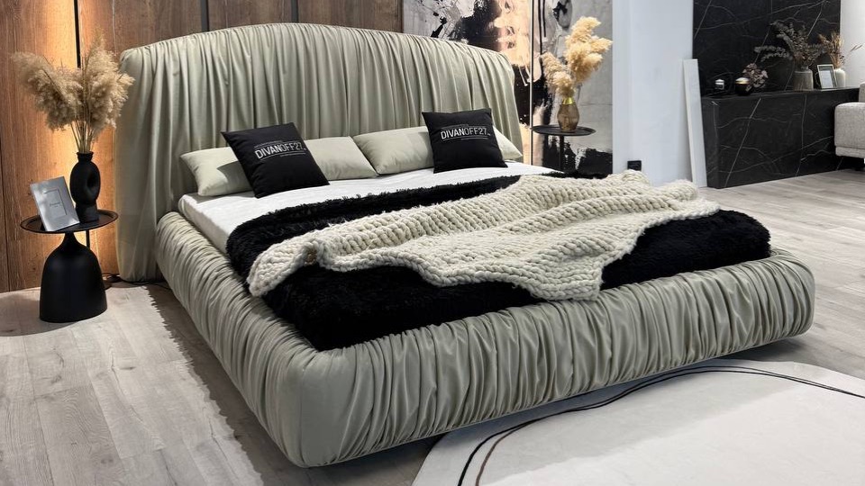 Новая модель кровати от фабрики дизайнерской мягкой мебели ДИВАНОФФ27 (собственное производство)