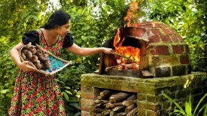 I made teatime snacks & surprising dessert with oven burnt Taro roots ｜ ASMR ｜ Traditional Me