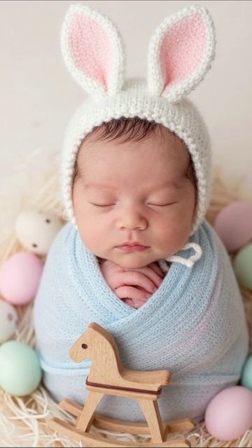Маленький зайчонок: милое фото новорожденного #малыши #фотография