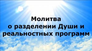 МОЛИТВА О РАЗДЕЛЕНИИ ДУШИ И РЕАЛЬНОСТНЫХ ПРОГРАММ #наянабелосвет