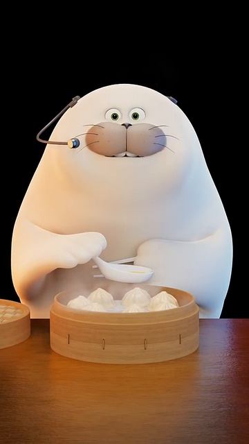 ASMR Mukbang from Foodie Seal 🥟 #xiaolongbao #shorts