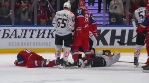 КХЛ. Локо_Авангард матч 2. Массовая драка. Иванов завалил Потуральски. Серебряков напал на Радулова