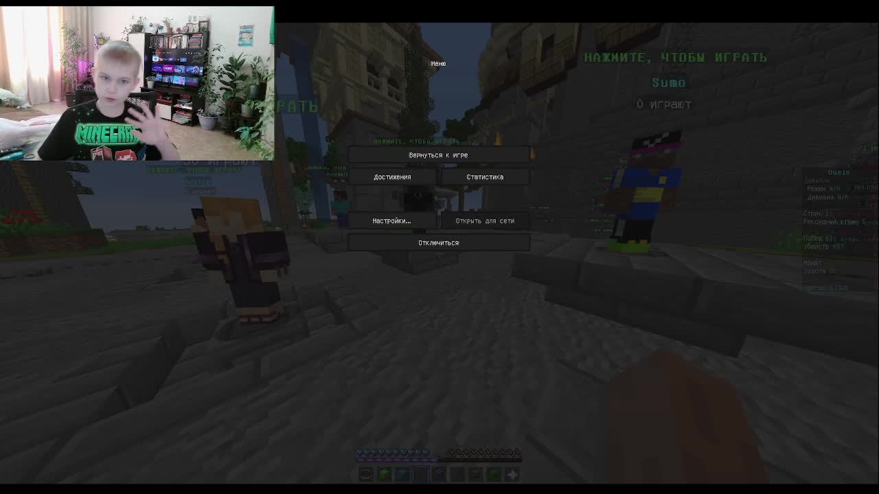 Играем в майн! с вебкой!