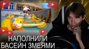 ВАЗАЧКА СМОТРИТ: НАПОЛНИЛИ БАССЕЙН ГИГАНТСКИМИ ЗМЕЯМИ!