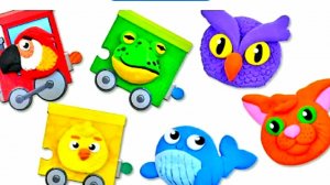 Лучшее обучающее видео для малышей!  Учимся подбирать животных по цвету Детский поезд пазл