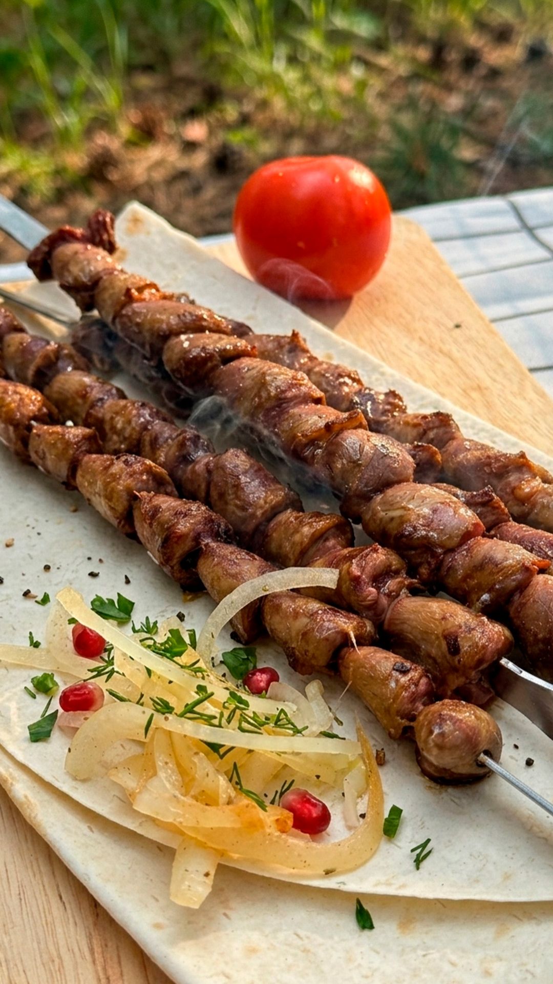 ШАШЛЫК ИЗ КУРИНЫХ СЕРДЕЧЕК пальчики оближешь! Нежный, сочный, с хрустящей корочкой.