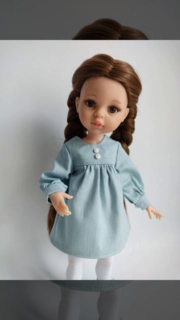 платье из тонкого денима для кукол Паола Рейна