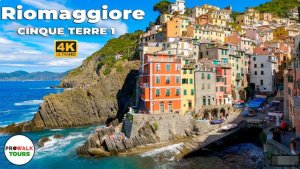 🚶 4К СмартТВ ➤ 🌺 Прогулка по красивой средневековой деревне: Риомаджоре, Чинкве-Терре, Италия! 🌺