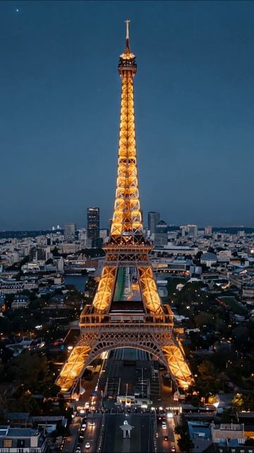 Эйфелева башня ночью: магия Парижа #Париж #ЭйфелеваБашня #Ночь #Путешествия