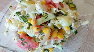 Салат с пекинской капустой. Готовлю за 5 минут. Салат на скорую руку. Быстрый рецепт салата