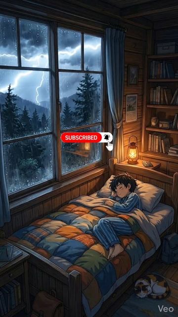 Ghibli Vibe Rainy Day In A Cozy Cabin🌿⛈️