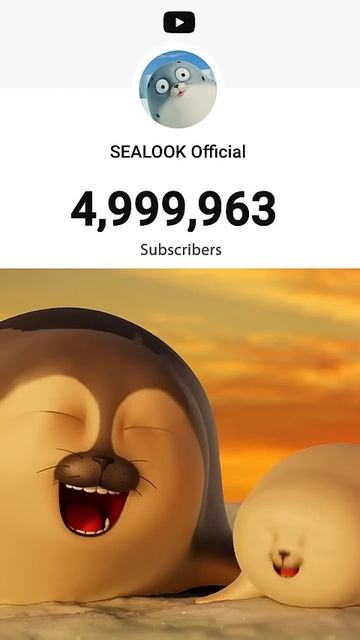 5M SUBS🎉 Countdown Reaction🦭 #SEALOOK #shorts