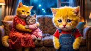 Рыжий котёнок чувствует себя лишним – пока мама-кошка заботится о новом коте 😢🐱