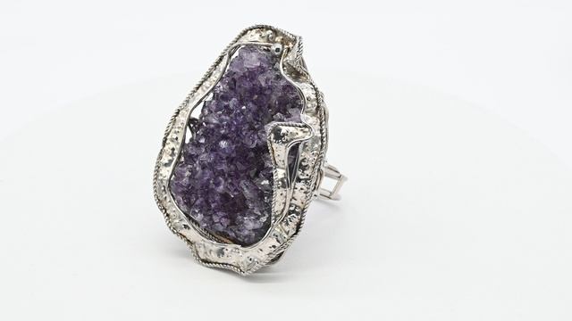 Кольцо аметист щетка 37*52мм., размер-20 ни203107