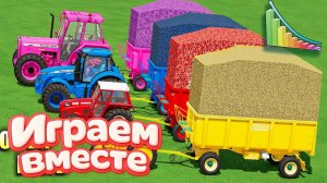 МУЛЬТИКИ ПРО РАЗНОЦВЕТНЫЕ МАШИНКИ И ТРАКТОРЫ ДЛЯ ДЕТЕЙ 3. 🚜 ГОНКИ ТРАКТОРОВ ДЛЯ ДЕТЕЙ