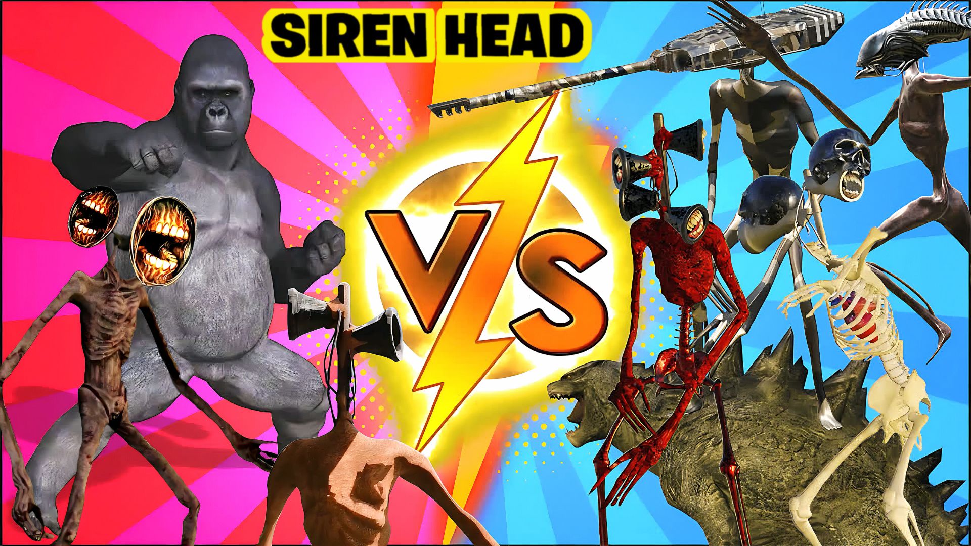 📢 СИРЕНОГОЛОВЫЙ 📢 - ВСЕ ВИДЫ против КИНГ КОНГА. Кто круче? SIREN HEAD или KING KONG.