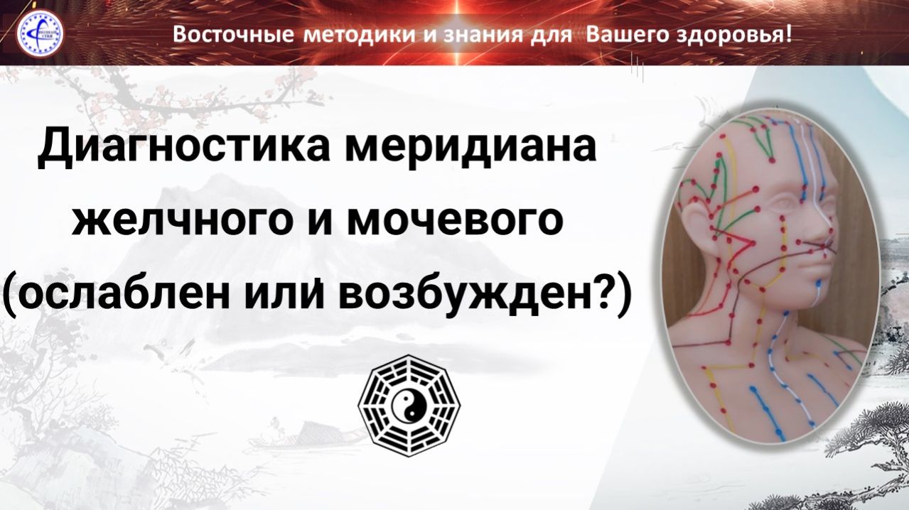 Диагностика меридиана желчного и мочевого ослаблен или возбужден 09