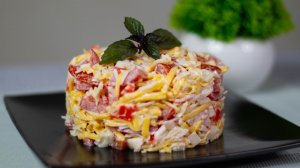 Мой любимый быстрый салат «Красное море» — готовлю за 15 минут! Салат с крабовыми палочки