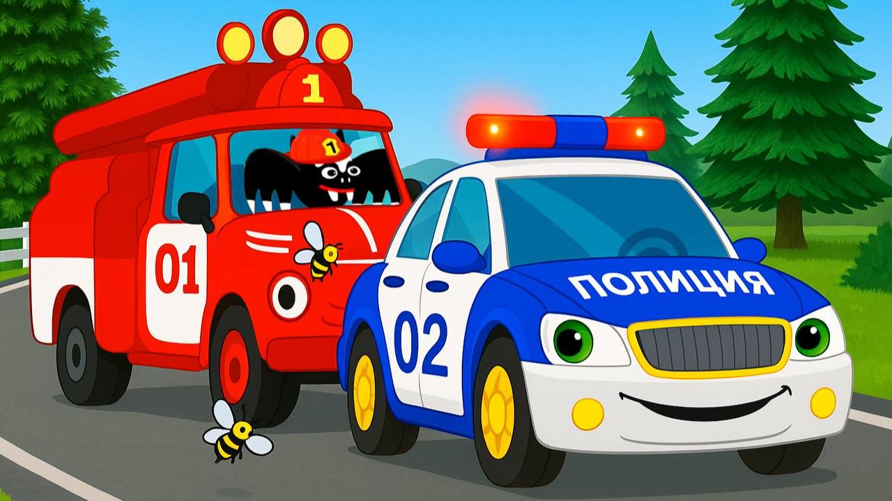 Машины помощники Служебные машины. Мультики для малышей