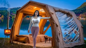 Уединенный отдых на природе у озера в уютной надувной палатке — Camp ASMR