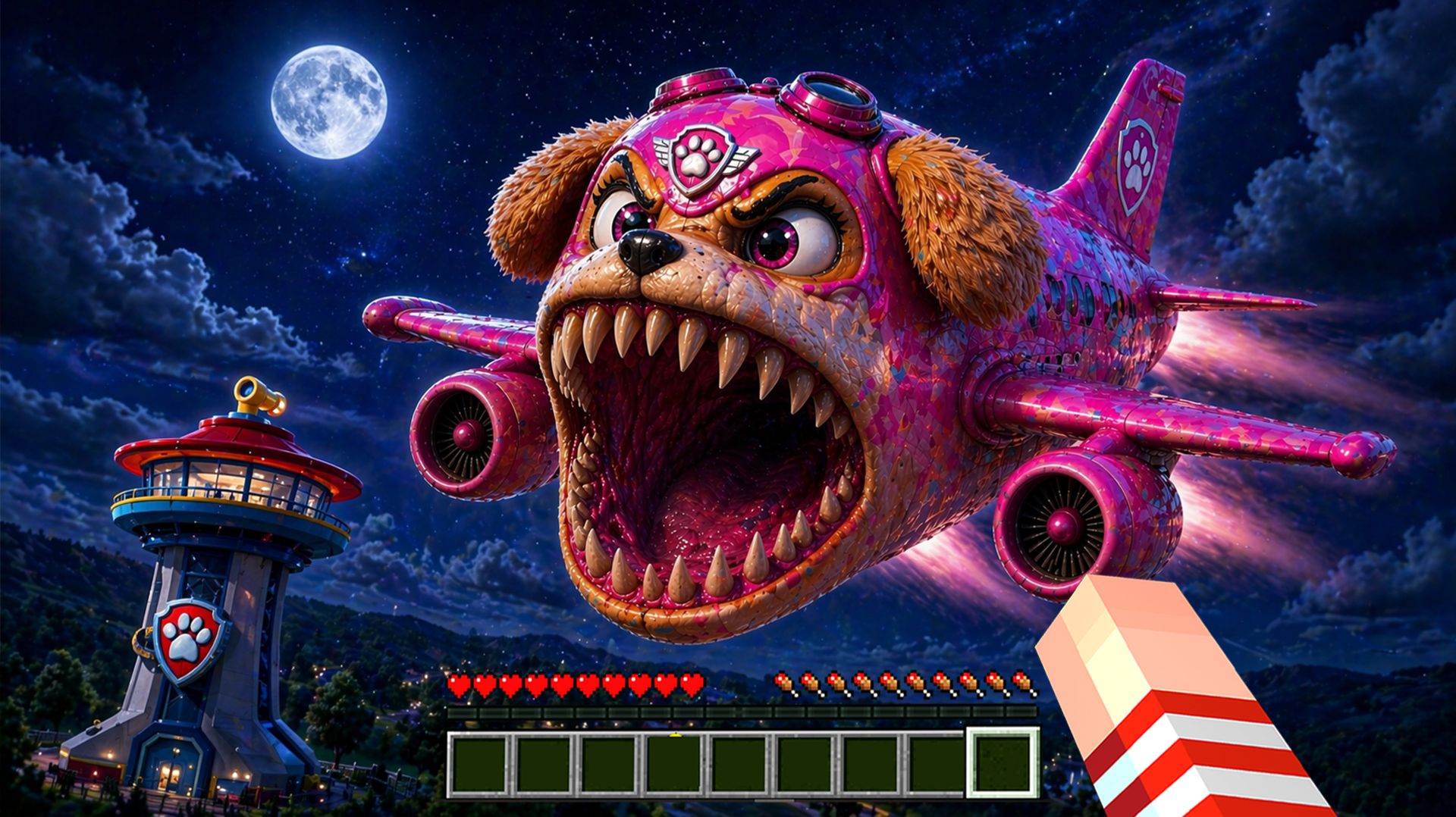 😳ШОК! Я НАШЛА СКАЙ САМОЛЕТ ПОЖИРАТЕЛЬ В МАЙНКРАФТ ЩЕНЯЧИЙ ПАТРУЛЬ PAW PATROL