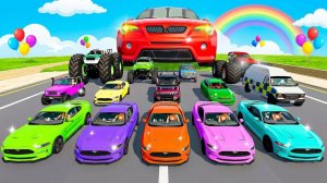 МУЛЬТИКИ ПРО МАШИНКИ Эпические прыжки и столкновения на скоростном монстр-траке Beamng Drive #147