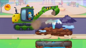 Мультфильм: Приключения эксковатор! Работа и сборка развивающая игра.