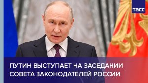 Путин выступает на заседании Совета законодателей России