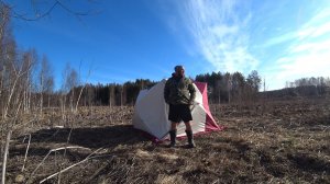 РЫБАЛКА ПРЕВРАТИЛАСЬ В ПОХОД! ЖИВУ В ПАЛАТКЕ ОДИН НА БОЛОТЕ \ ЗАКИДУШКИ НА НАЛИМА В СОБАЧИЙ ХОЛОД.