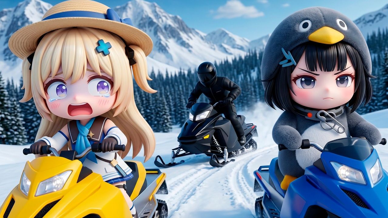 😱 Сможет ли Гугу Гага избежать погони на снегоходах в смертельную снежную бурю ❄️