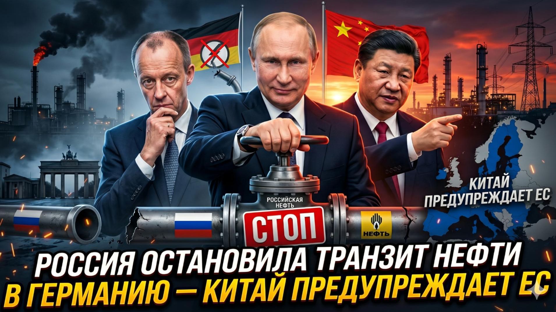 ⛽Себастиан Сас | Россия перекрыла нефть в Германию: Китай в ярости и грозит ЕС ультиматумом