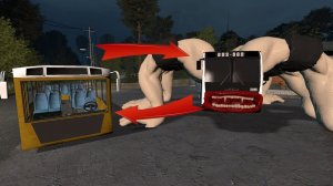 Идеальное превращение обычного автобуса в свирепого автобуса-монстра  Gmod